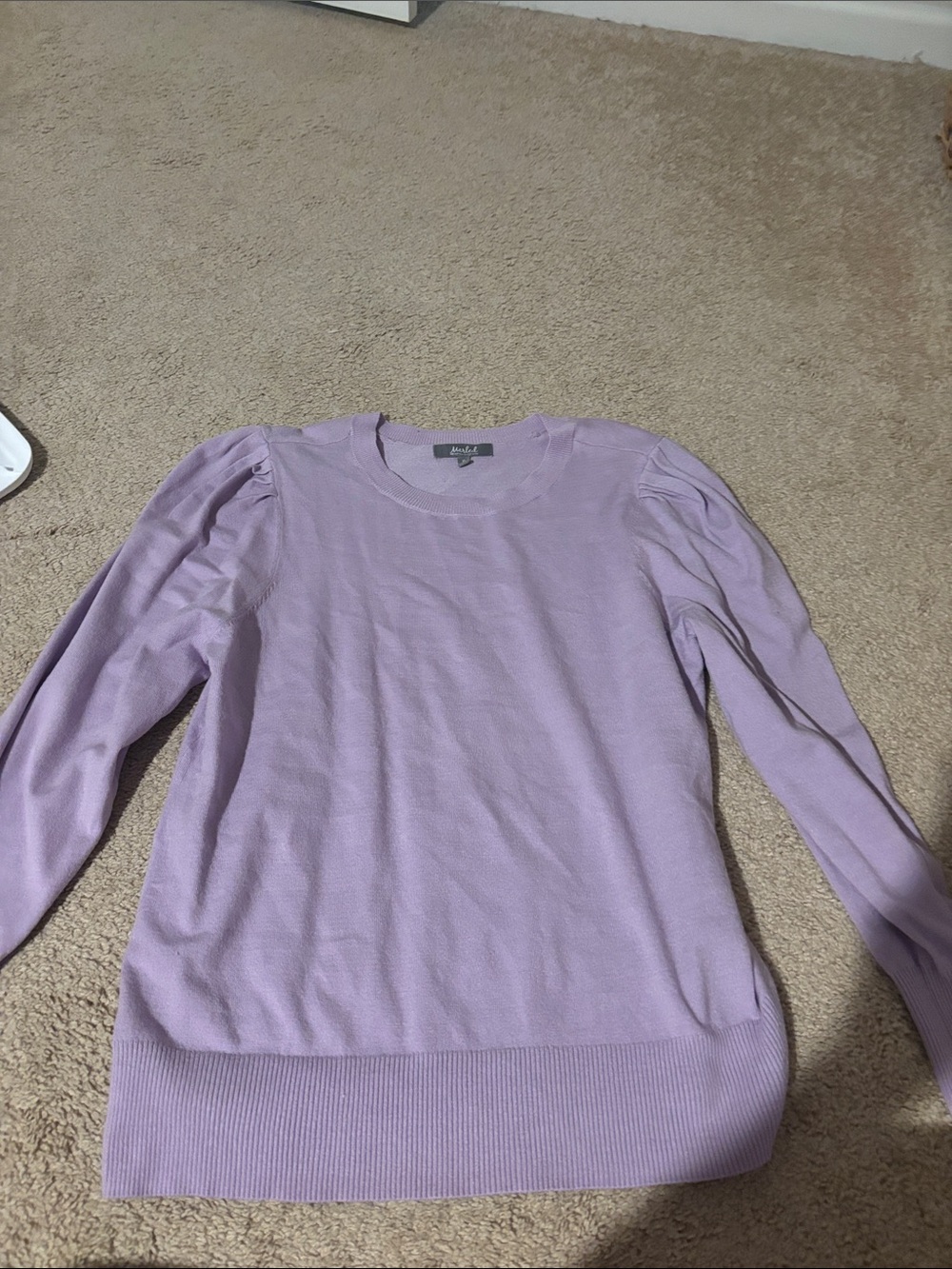 Lavender Puff Sleeve Sweater